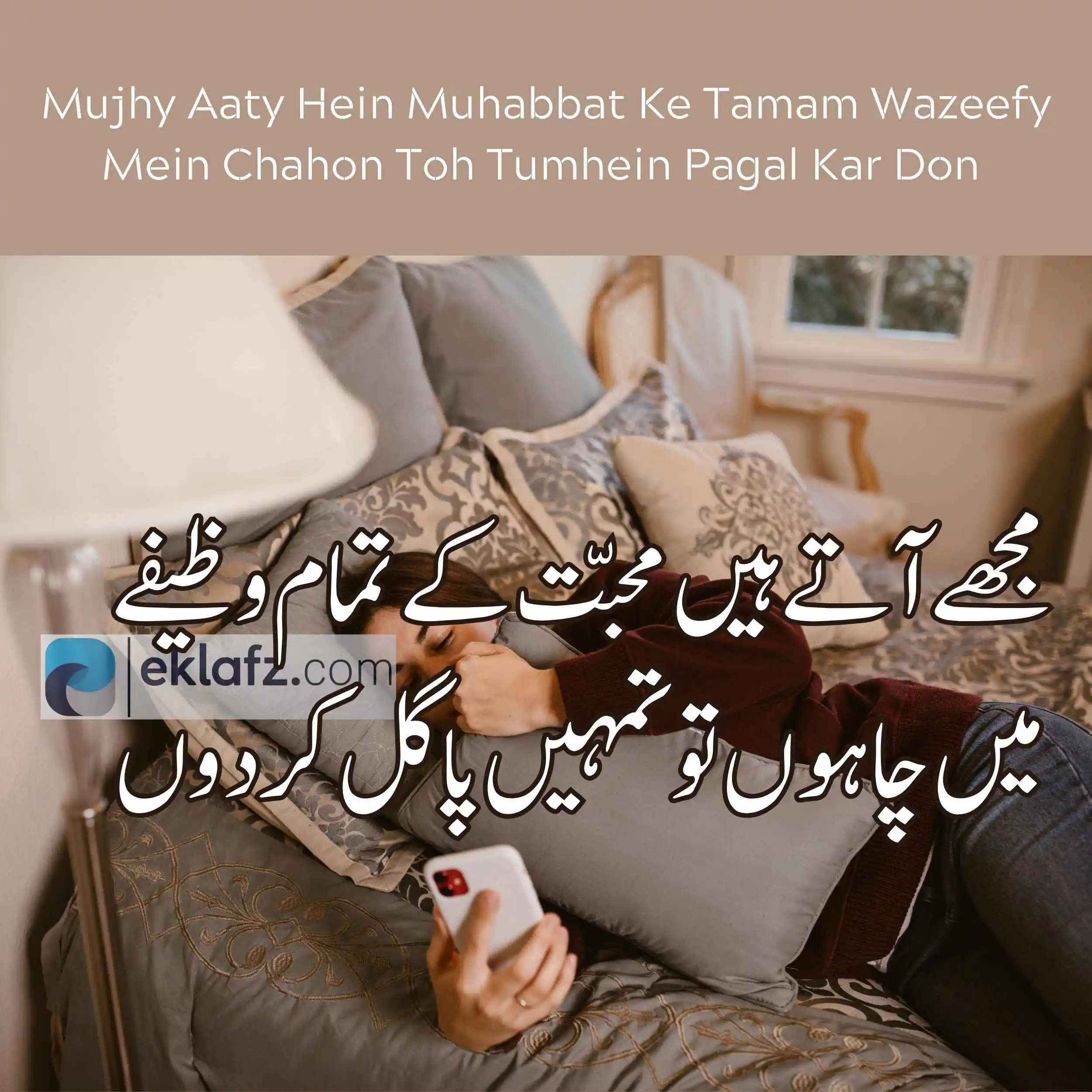 Mujhy Aaty Hein Muhabbat Ke Tamam Wazeefy Mein Chahon Toh Tumhein Pagal Kar Don