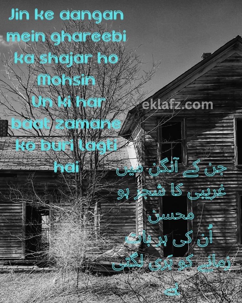 Jin ke aangan mein ghareebi ka shajar ho Mohsin