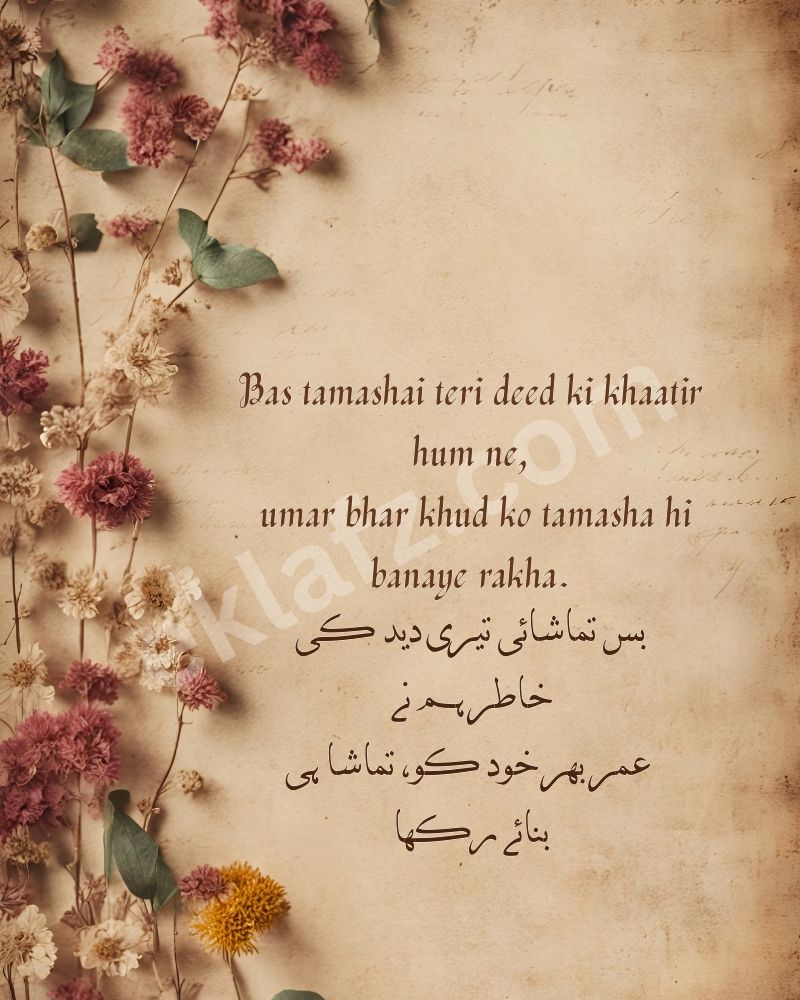 Bas tamashai teri deed ki khaatir hum ne
