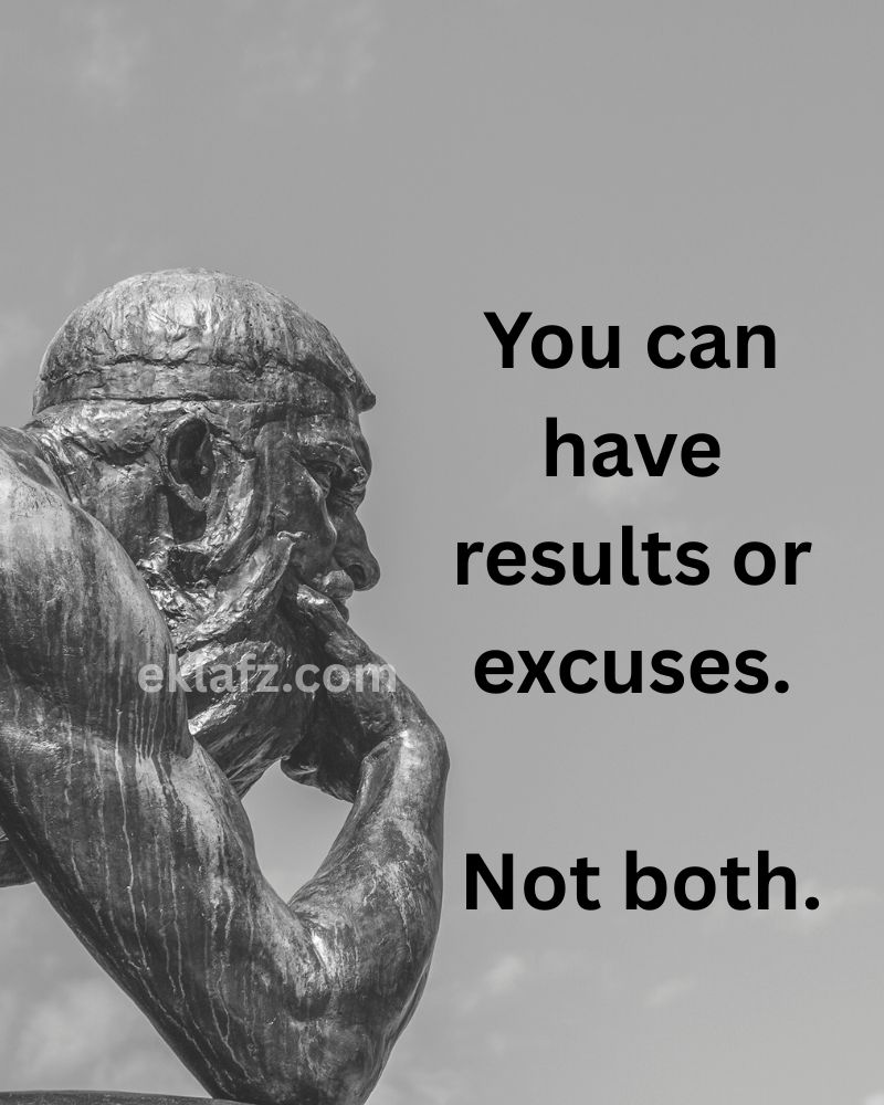 You can have results or excuses.