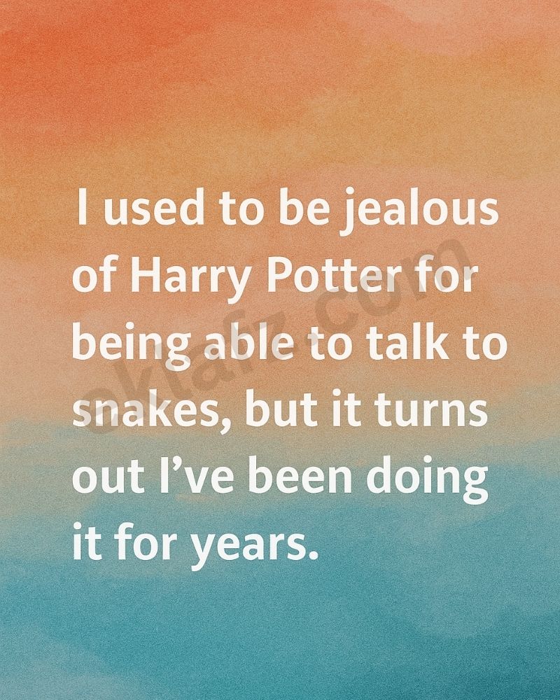 I used to be jealous of Harry Potter