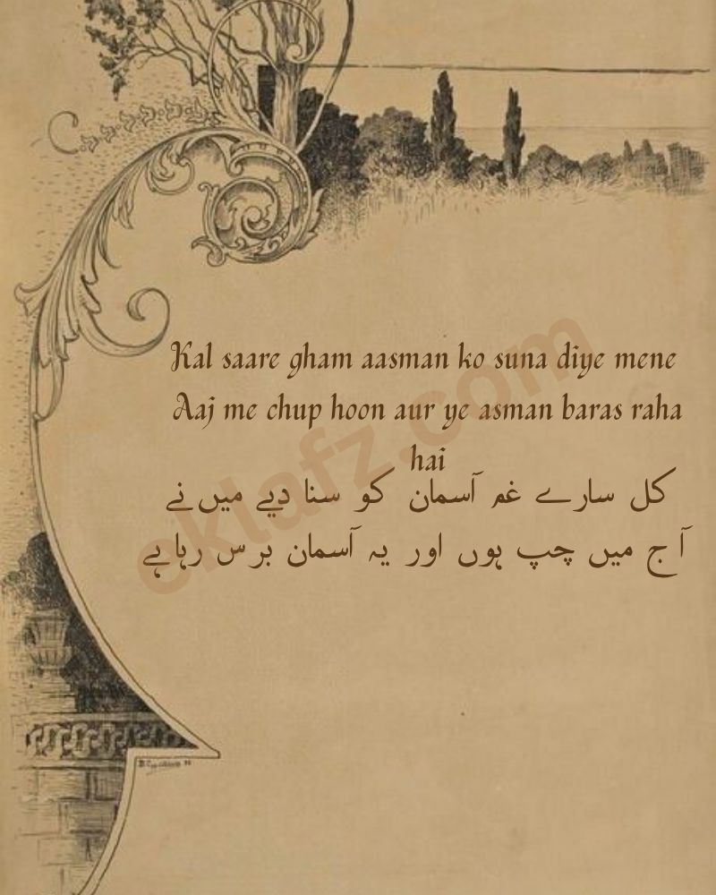 Kal saare gham aasman ko suna diye mene