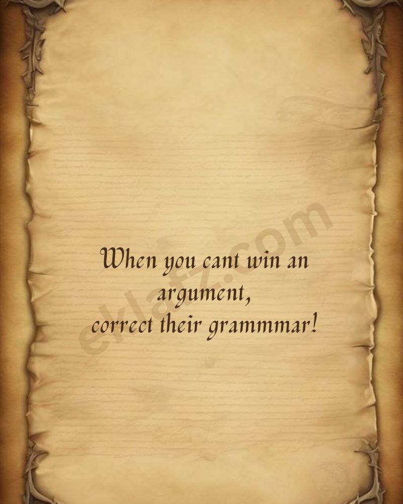 When you cant win an argument