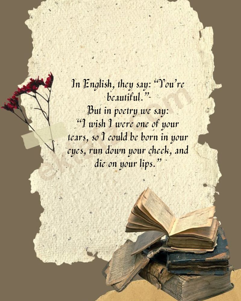 In English they say You’re beautiful