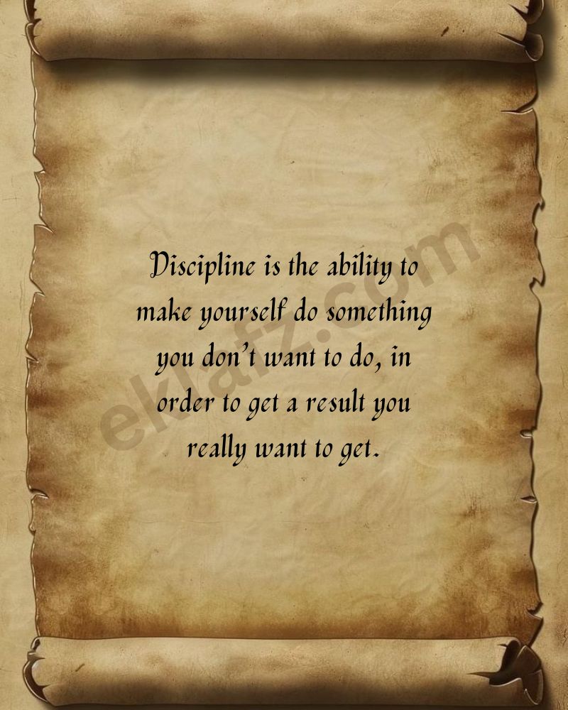 Discipline is the ability