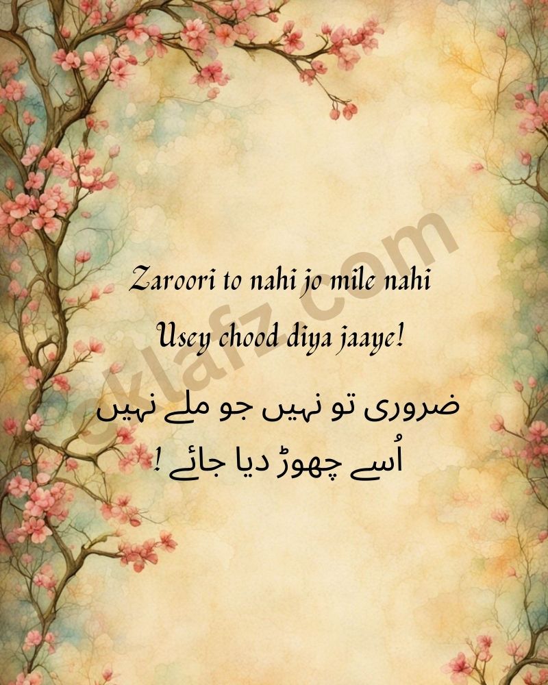 Zaroori to nahi jo mile nahi