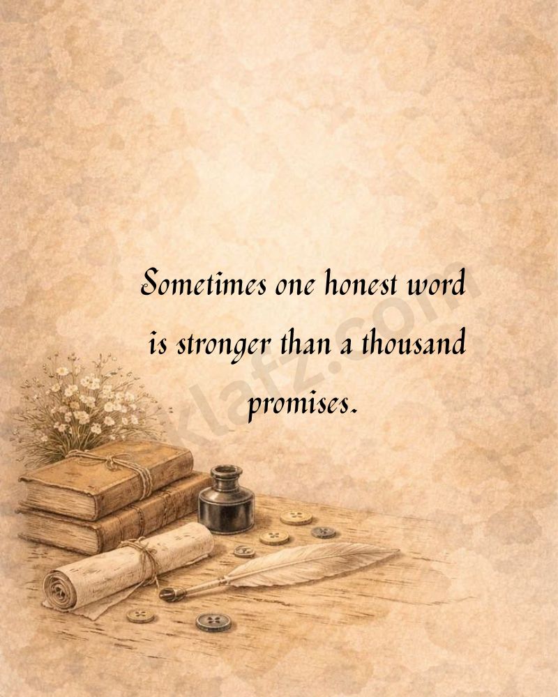 Sometimes one honest word