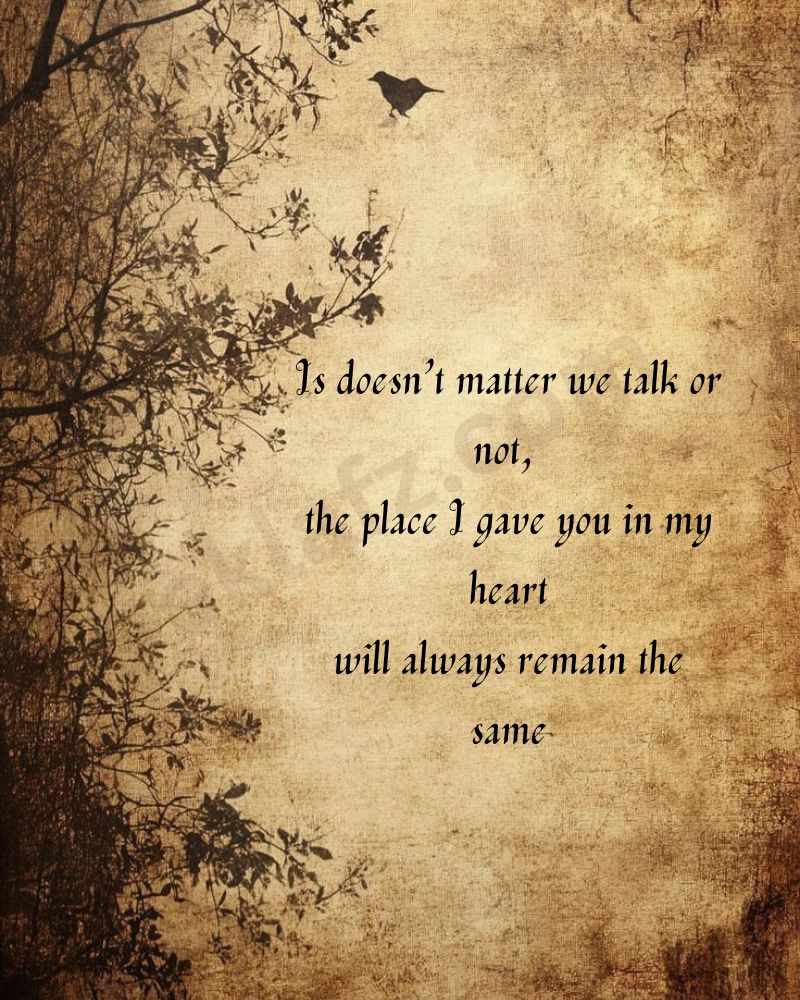 Is doesn’t matter we talk or not