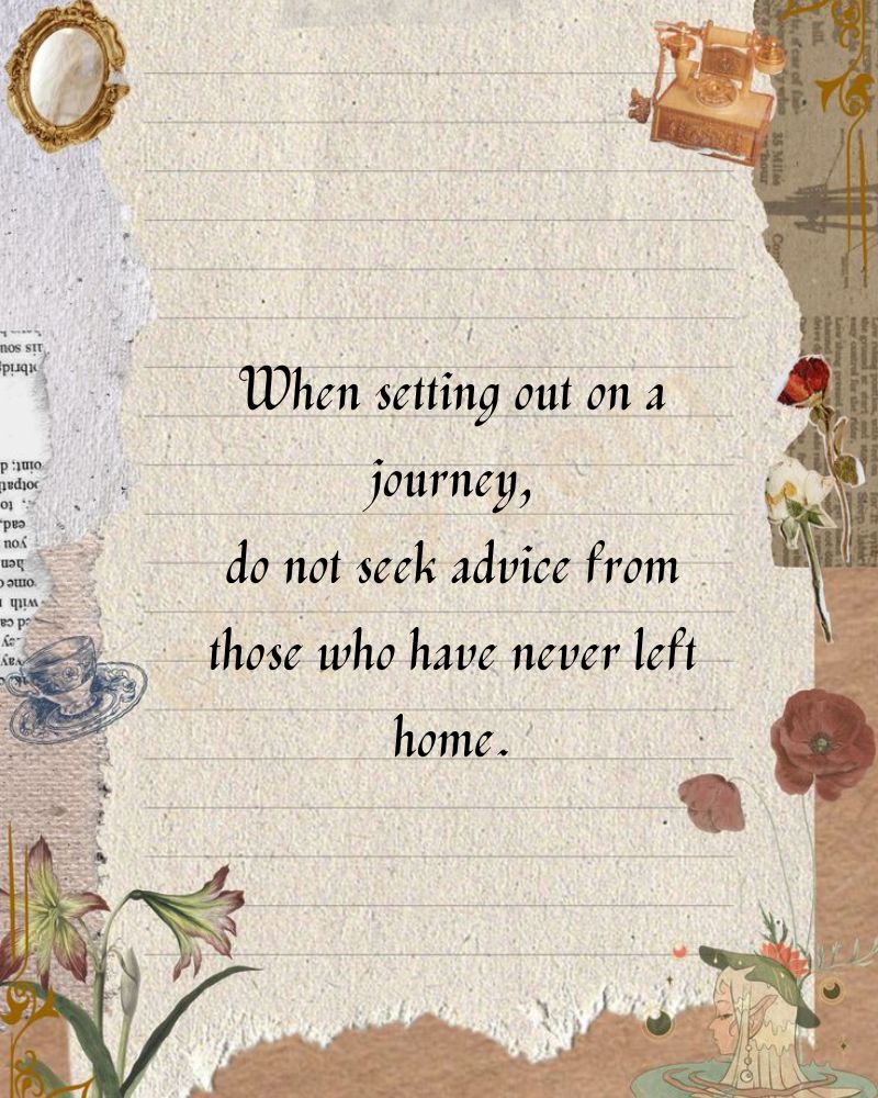 When setting out on a journey