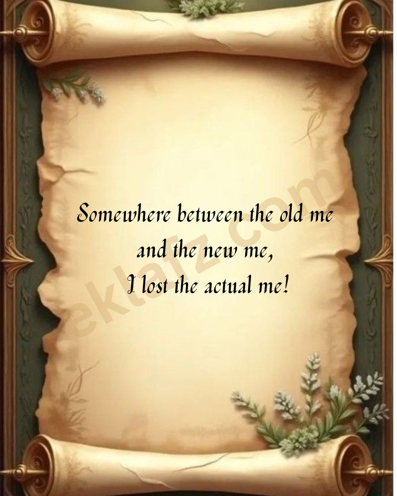 Somewhere between the old me