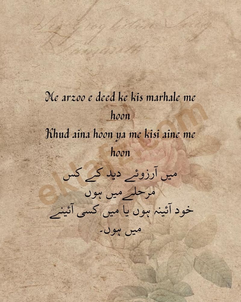 Me arzoo e deed ke kis marhale me hoon