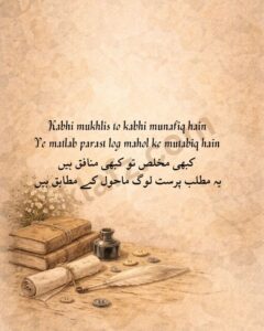 Kabhi mukhlis to kabhi munafiq hain