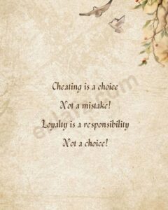Cheating is a choice