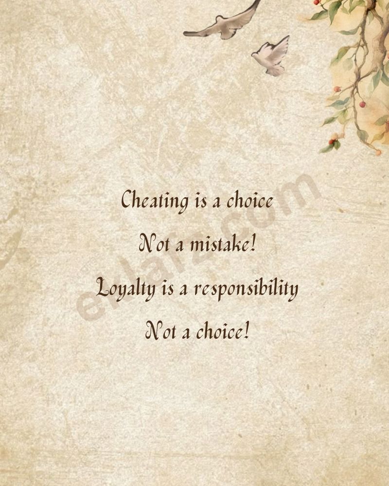 Cheating is a choice