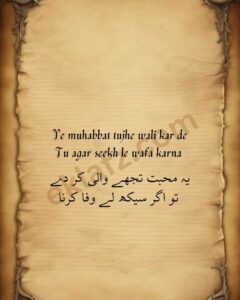 Ye muhabbat tujhe wali kar de